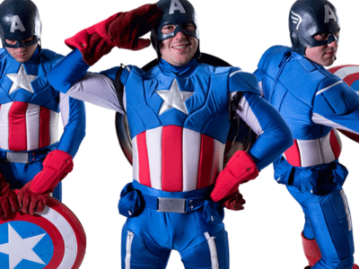 Image of Captain America kids party entertainer n Sydney from Superheroes Inc