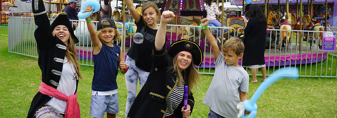 Image of pirate party entertainers at party in Sydney from Superheroes Inc.