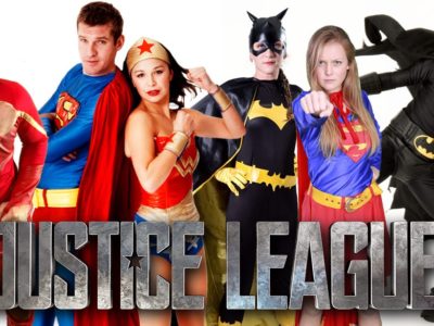 Justice league birthday party entertainers Flash Superman Wonder Woman Batgirl Supergirl Batman in Sydney from Superheroes Inc