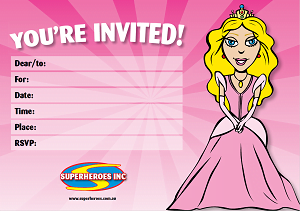 Image of free downloadable Princess birthday party invitation