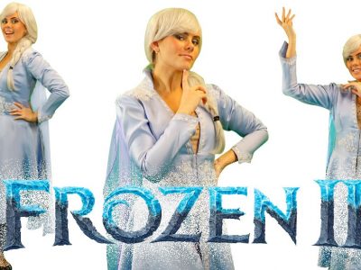 Frozen themed birthday party entertainment characters Sydney Elsa